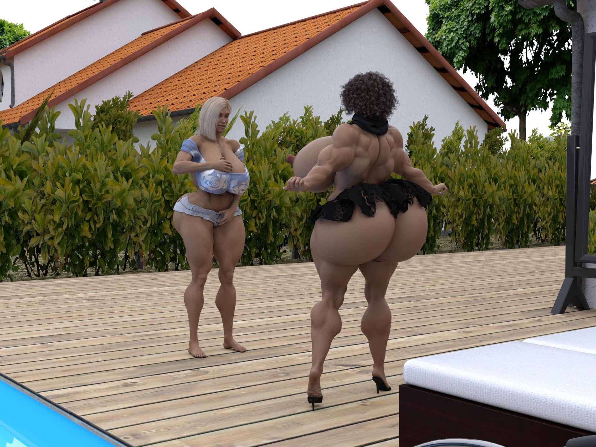 Dzcelestial3D models curvy femalebodybuilders busty bimbo 3d comics