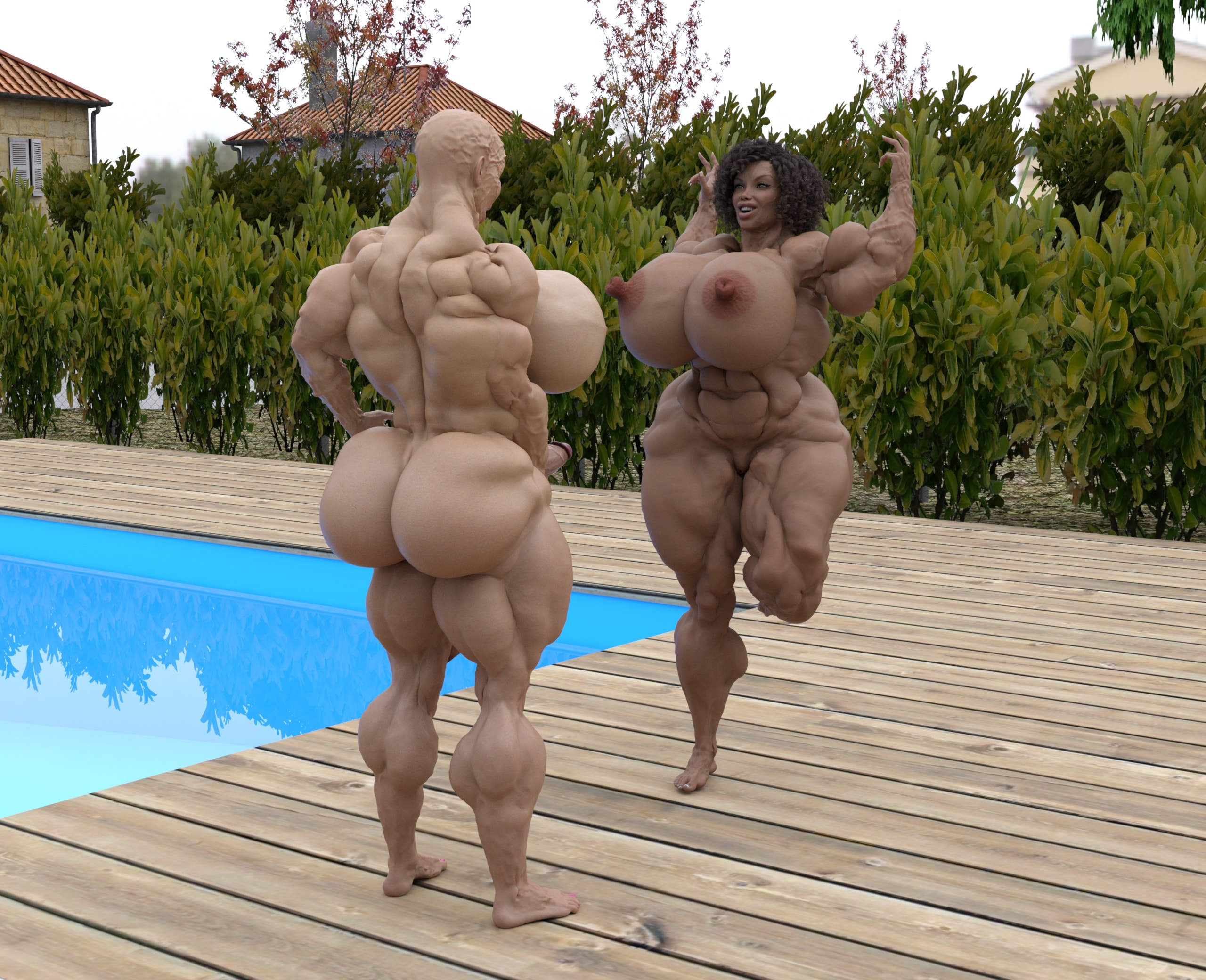 Dzcelestial3D models curvy femalebodybuilders busty bimbo 3d comics