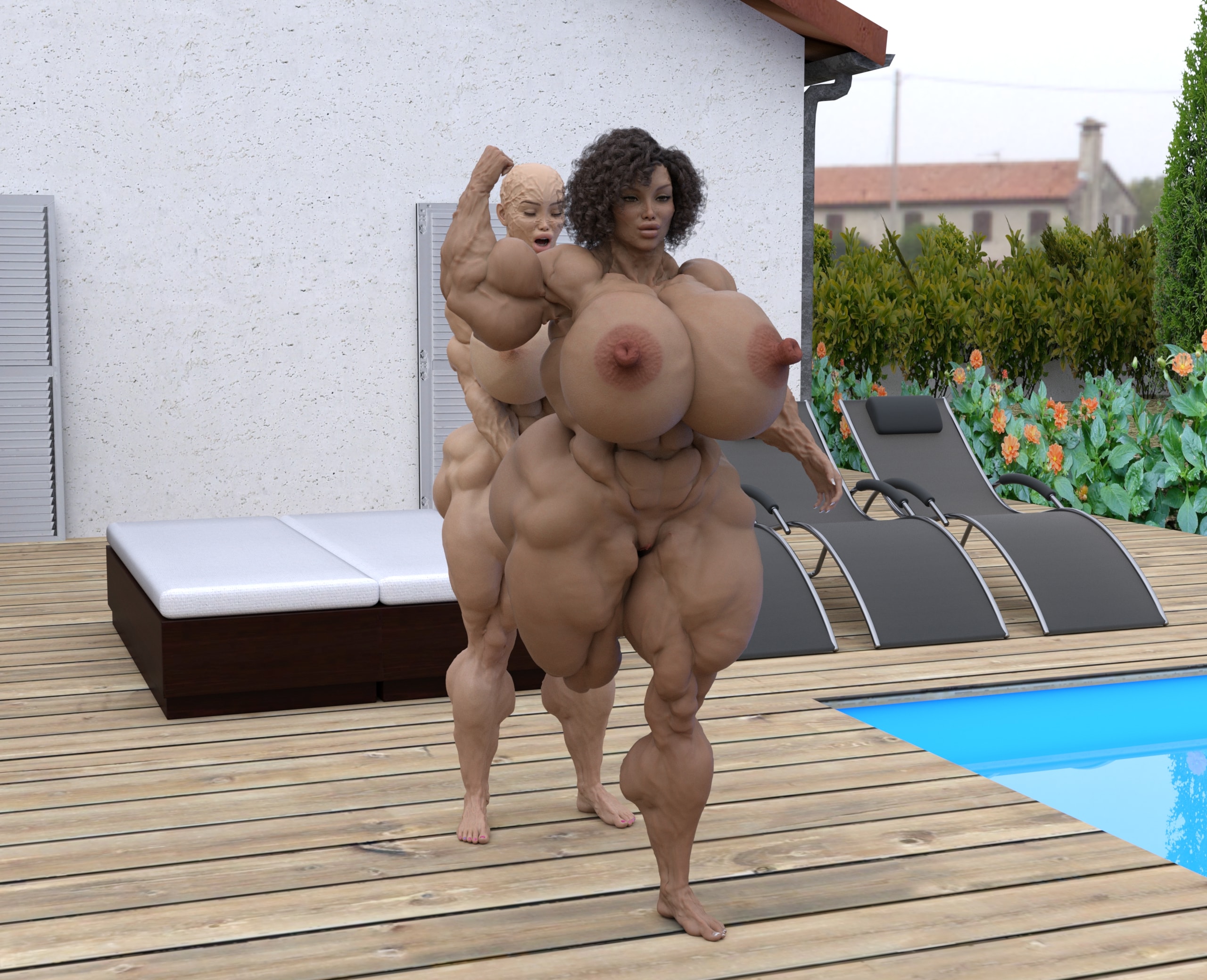 Dzcelestial3D models curvy femalebodybuilders busty bimbo 3d comics