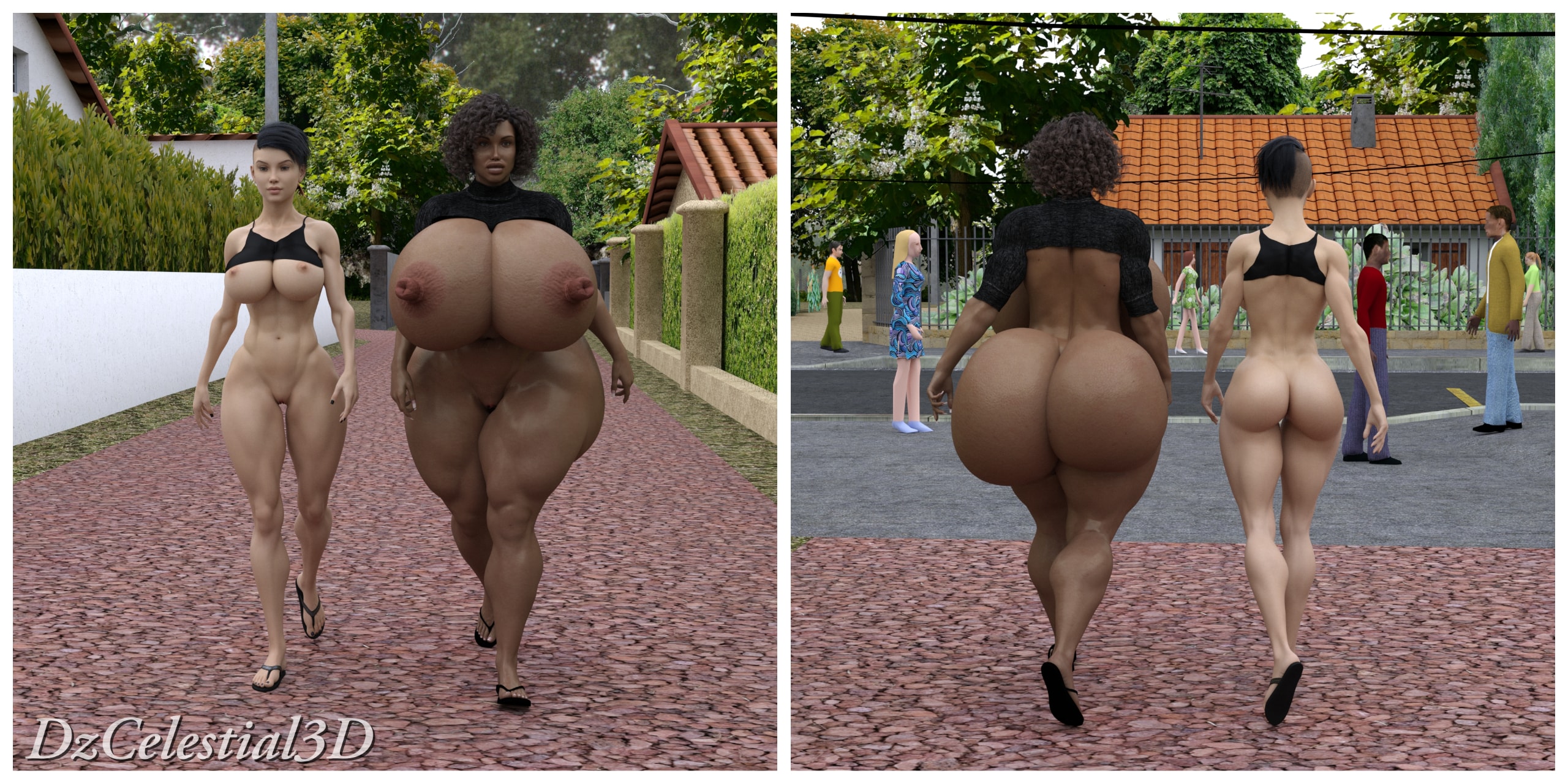 Dzcelestial3D gallery of erotic, NSFW, and SFW renders. These renders consist of muscular, thick, curvy, voluptuous, fantasy, and drama 3D renders or images.