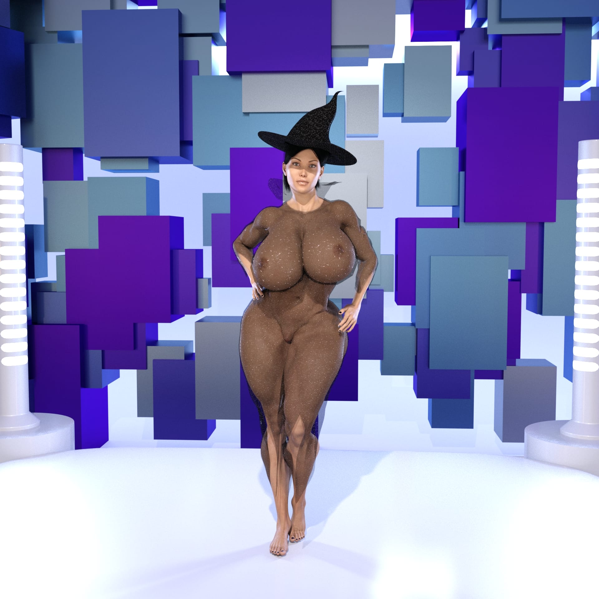 Dzcelestial3D models curvy femalebodybuilders busty bimbo