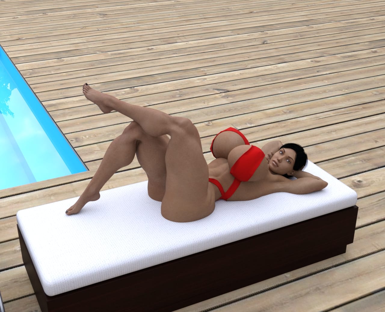 Dzcelestial3D models curvy femalebodybuilders busty bimbo