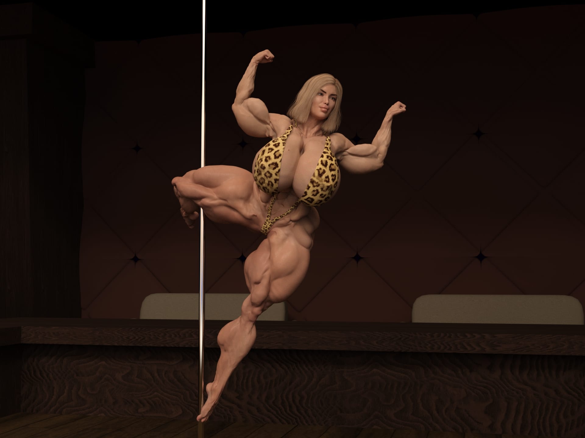 Dzcelestial3D models curvy femalebodybuilders busty bimbo