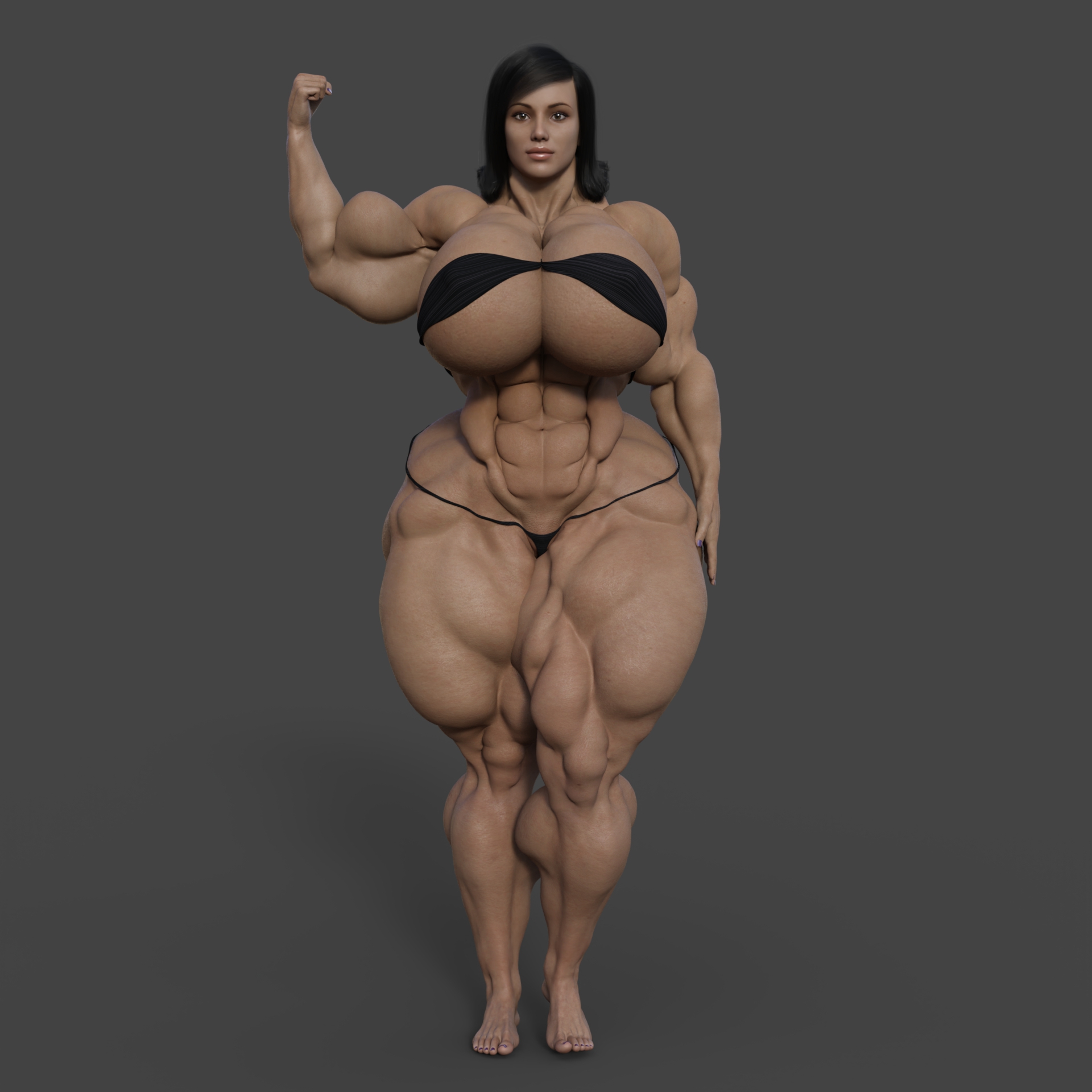 Belinda a muscular hispanic woman with amazing thighs.