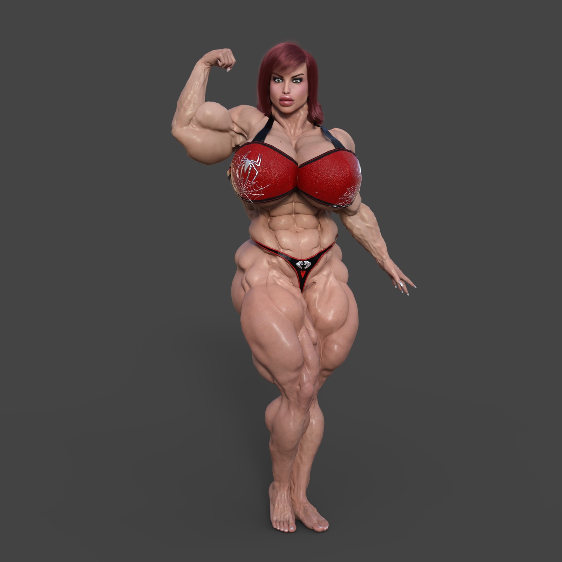 Scarlet a british muscular woman with big lips.